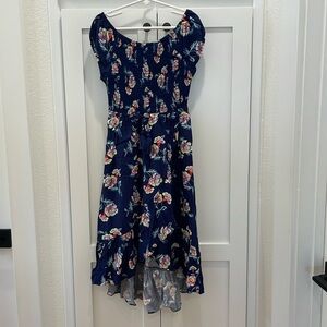 Girls floral hi-low hem dress